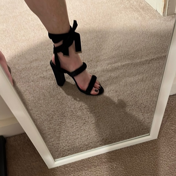 Jimmy Choo Shoes - Beautiful Jimmy Choo Black Crushed Velvet sandals with tie straps.  Size 9.5